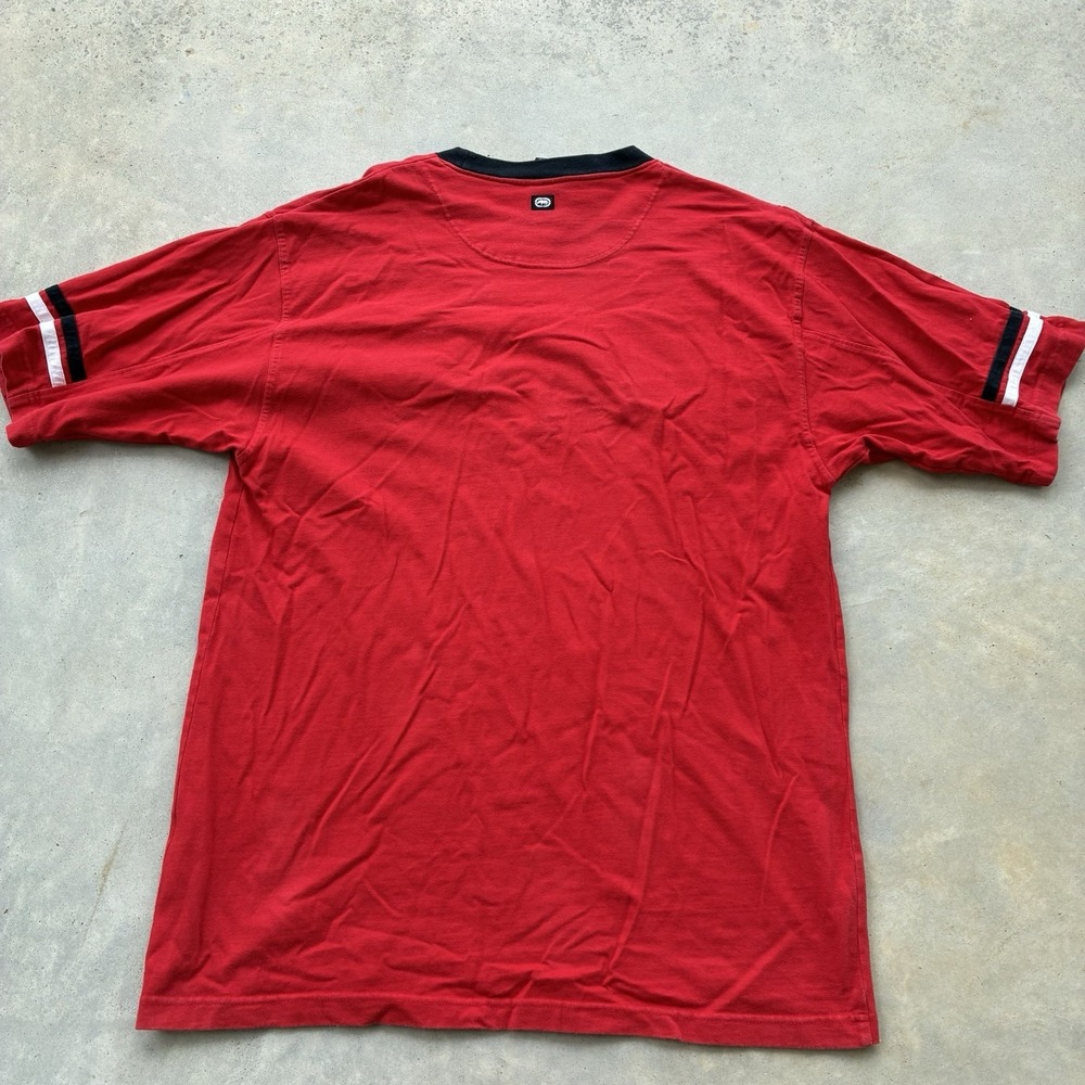 Vintage Y2K Ecko Unltd T-Shirt Men XL Ringer Embroidered Logo Red Knit Skater - Picture 4 of 6